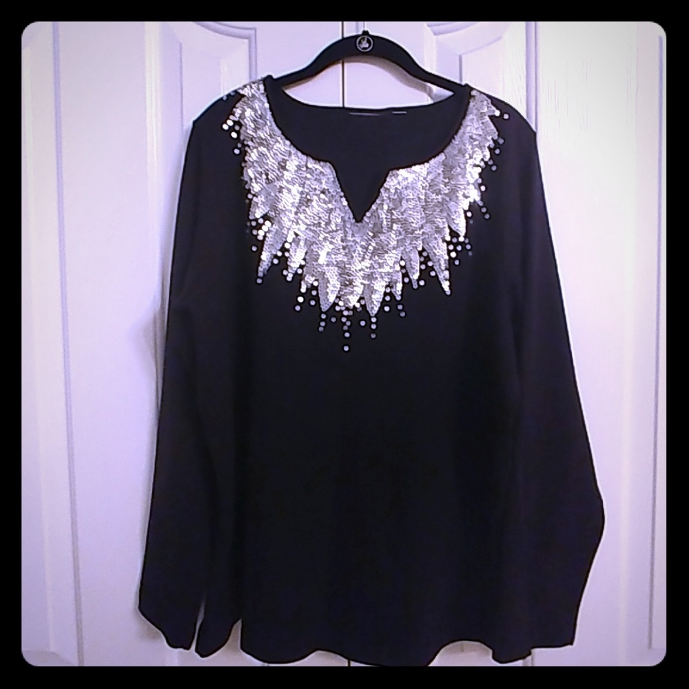 Black Knit top Size 2x